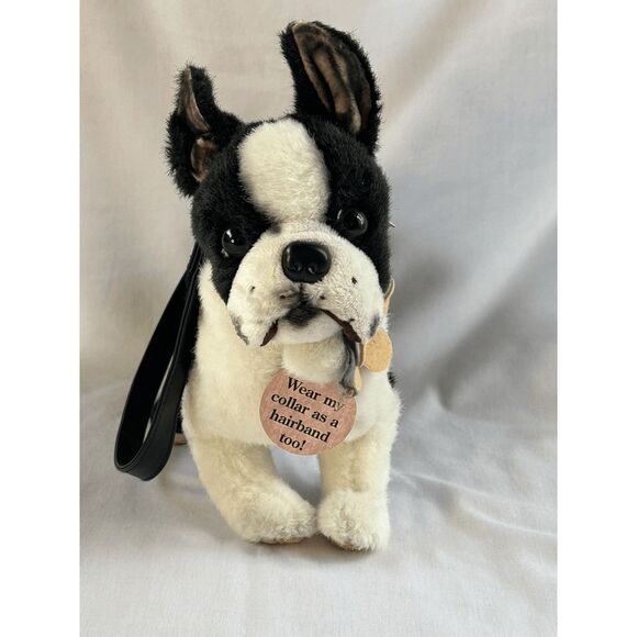 Puppy At Heart Boston Terrier Plush Puppy Purse, Black/White, NWT, Handle - Picture 1 of 9